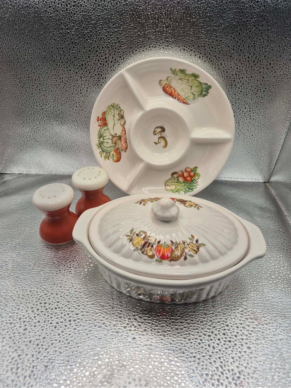 Vintage Spice of Life Veggie Garden Harvest Retro Kitchenware Set ~ Cottagecore